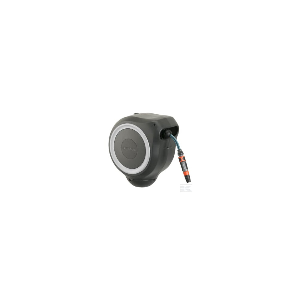 Gardena GA18602 Enrouleur de tuyau mural RollUp S, 15 m blanc 1/2" avec pulvérisateur