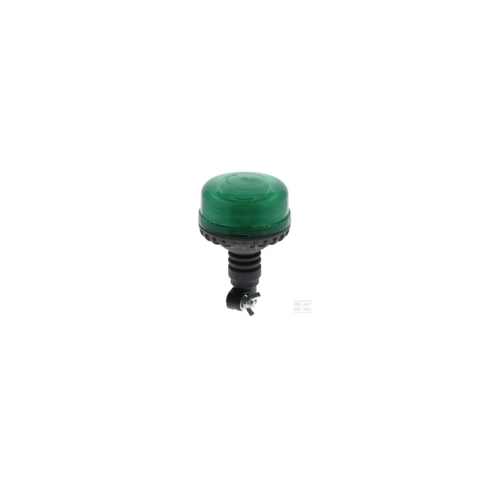 Kramp LA20028G Gyrophare LED, profil bas, 17 W, 12-24 V, verte, montage sur poteau flexible, Ø 115 mm x 179 mm