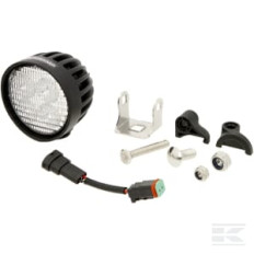 Kramp LA10551 Phare de travail LED 4000lm, rond, blanc, 10/30 V, 84x126x71.8mm, prise AMP, 4 LED, 360 degrés, Kramp