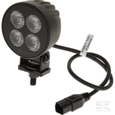 Kramp LA10831 Phare de travail LED, 24W, 2556lm, ronde, 12/24V, blanche, 83,9x99,5x59mm prise Deutsch, faisceau large, 4LED