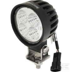 Kramp LA10551SP Lampe de travail LED, 40W, 4000lm, ronde, blanche, 10/30 V, 84x126x71.8mm, prise AMP, faisceau spot, 4 LED, 3