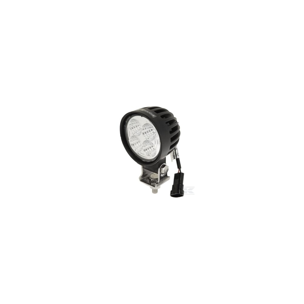Kramp LA10551SP Lampe de travail LED, 40W, 4000lm, ronde, blanche, 10/30 V, 84x126x71.8mm, prise AMP, faisceau spot, 4 LED, 3