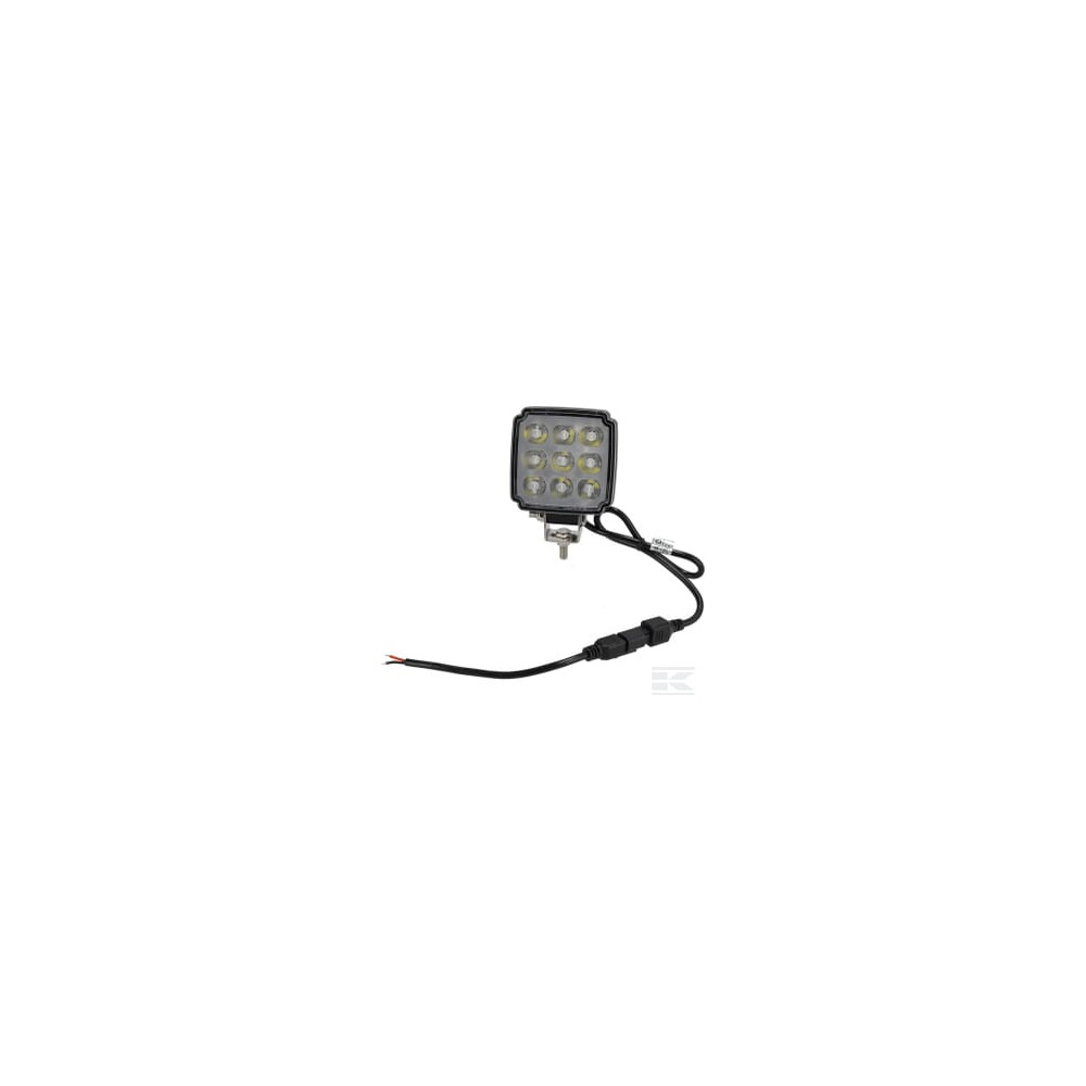Kramp LA10908 Phare de travail LED, 27W, 3420lm, carrée, blanche, 96,5x48,5x124,5mm, 2 fiches Deutsch, faisceau diffus, Kramp