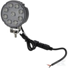 Kramp LA10907 Phare de travail LED, 27W, 3420lm, ronde, blanche, 100x48,5x120mm, 2 fiches Deutsch, faisceau diffus, Kramp