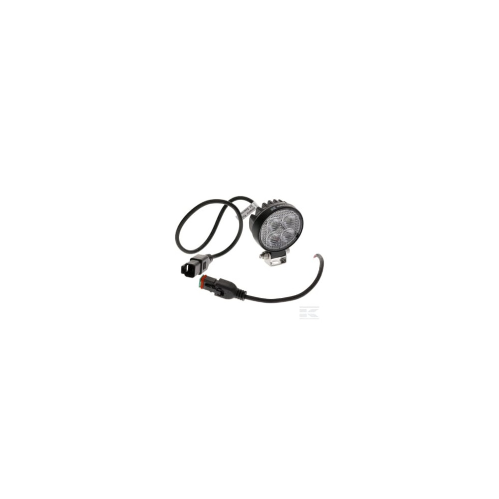Kramp LA10606 Lampe de travail LED, 12W, 1200lm, ronde, 12/24V, blanche, 65,7x85,8x35mm prise Deutsch, faisceau large, 8LED