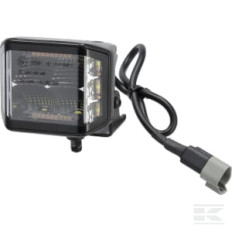Kramp LA10612 Phare de travail LED, 70W, 8400 lm, carré, 12/24V, blanc/orange, 97x77x75mm prise Deutsch, faisceau diffus, 10