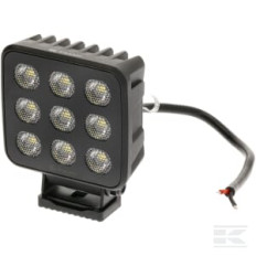 Kramp LA10833 Phare de travail LED, 90W, 6800lm, carrée, 12/24V, blanche, 108x120,7x52,7mm Deutsch prise, faisceau large, 18