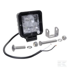 Kramp LA22817 Phare de travail LED carré 8W 720lm, 10/12/24/30V, 70x70mm, faisceau large, Kramp