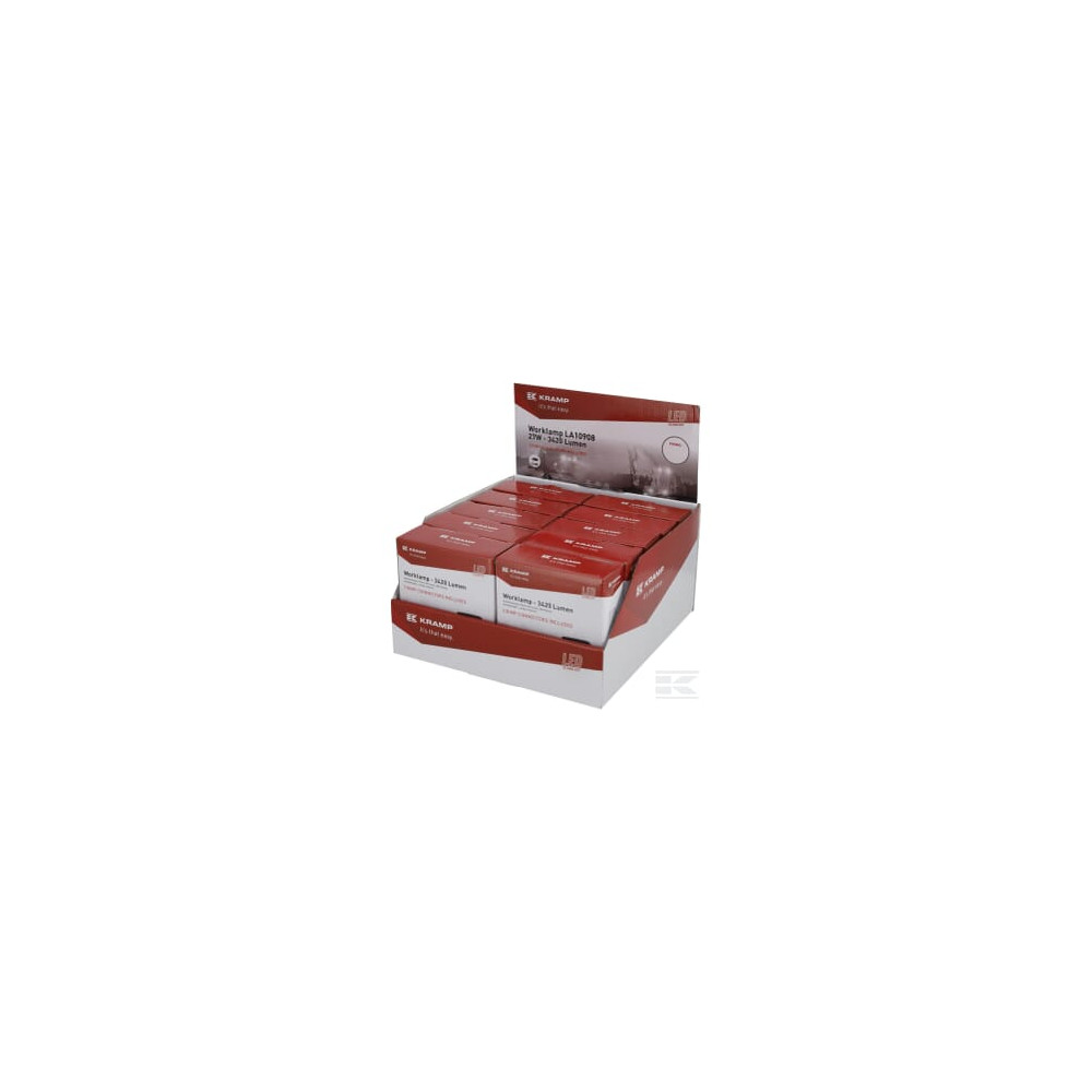 Kramp LA10908BOX Phare de travail LED, 27W, 3420lm, carrée, blanche, 96,5x48,5x124,5mm, Deutsch 2 broches, inondation, Kramp