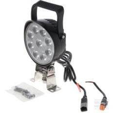 Kramp LA10620 Feu de travail LED, 54W, 5100lm, rond, 12/24V, Ø133x75mm, Deutsch prise, projecteur, 9 LED, poignée + interrupt