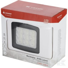 Kramp LA10083 Phare de travail LED carré 90W 8100lm, 10/30V, 135x124mm, faisceau large 9 LED Kramp