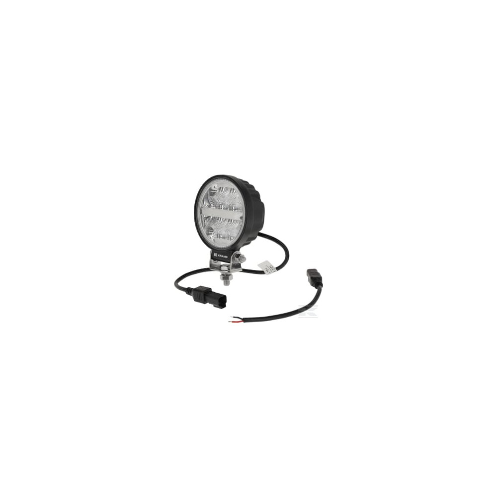 Kramp LA100971 Projecteur de travail LED, 19W, 3360lm, rond, 10-110V, diamètre 110x140x42mm, connecteur Deutsch, faisceau lar