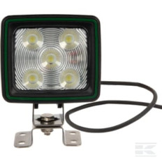 Kramp LA104103M Projecteur de travail LED, 60W, 5600lm, carré, blanc, 111x82.5x99mm, câble de 3m, Faisceau large, 20 LED, Kra