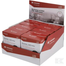Kramp LA10907BOX Lampe de travail LED, 27W, 3420lm, ronde, blanche, 100x48,5x120mm, Deutsch 2 broches, inondation, Kramp (boî