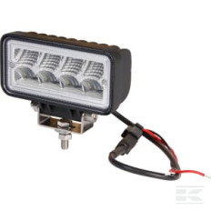 Kramp LA10095 Phare de travail LED rectangulaire LED 12W 1136lm, 9/36V, 69x128mm, 2 prises Deutsch, faisceau large et rapproc