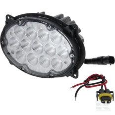 Kramp LA10642 Projecteur de travail LED, 65 W, 7 200 lm, ovale, 10/30 V, 180 x 120 x 90 mm, prise H9, projecteur