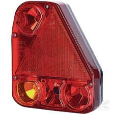 Cobo 1097773 Lumière arrière gauche rectangulaire, 12 V, rouge/ambre, à boulonner, fiche AMP 184x76 mm, Cobo