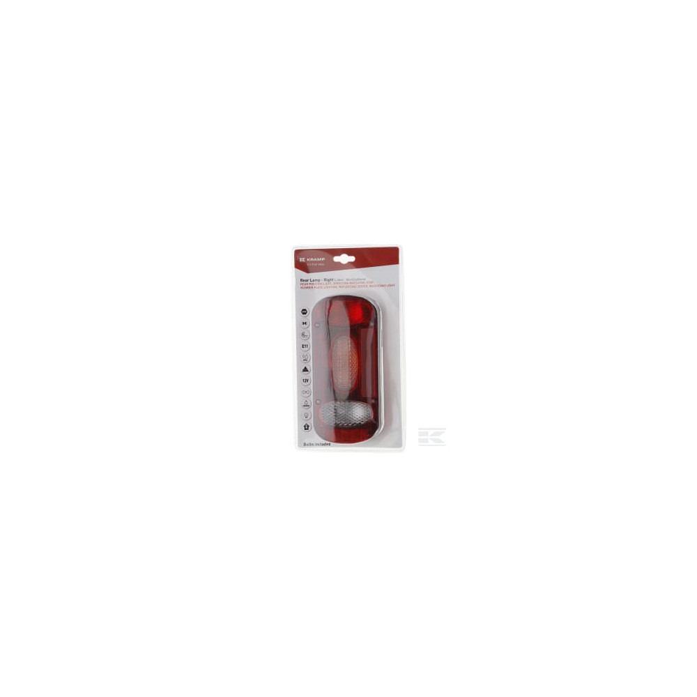 Kramp LA45034LKR Feu arrière, rectangulaire gauche, 12-24V, 180x100x80mm