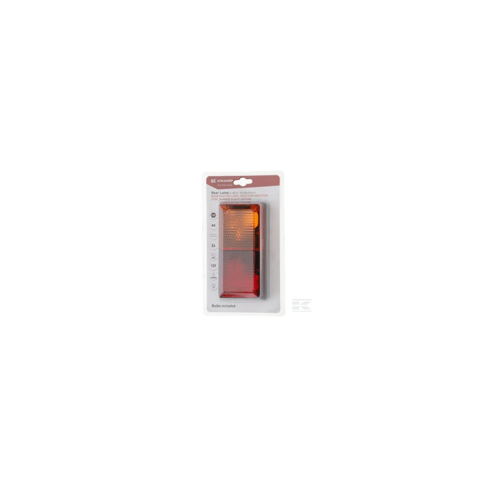 Kramp LA40070 Feu arrière multifonction rectangulaire, 12V (resistance intégrée), 200.5x85.3x28.9mm,