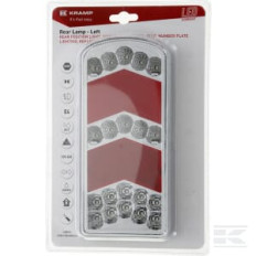Kramp LA40052 Feu arrière multifonction LED, rectangulaire, 12-24V, 236x104x61.5mm, 5 fiches,