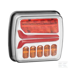 Kramp LA40050 Feu arrière LED triangulaire droit, 12-24V, 163x144x38.8mm, 5 fiches,