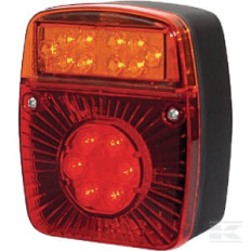 Kramp LA99200SKR Kit de feux arrière LED, carré, 12V, 100x100x40mm, Baïonnette 5 broches