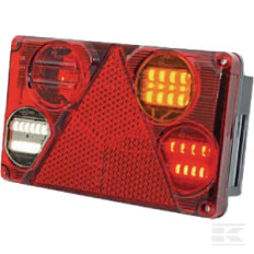 gopart LA99200GP Feu arrière LED, 1W, carré, 12V, 106x100x98mm, 5 fiches, 18 LED's, gopart