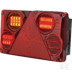 Kramp LA40090 Feu arrière multifonction LED, 12-24V, 209x100x30mm, câble 1,5m, orange/rouge,