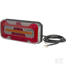 Kramp LA40016 Feu arrière multifonction LED, rectangulaire, 12-24V, 200x70x60mm, 5 fiches,