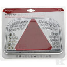 Kramp LA40042 Feu arrière multifonction LED, rond, 12-24V, Ø 142mm, 5 fiches,