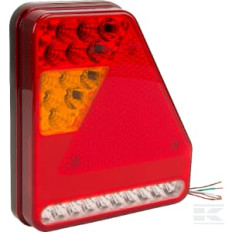 Aspöck 248400007 Feu arrière gauche rectangulaire, feu antibrouillard, 12V, rouge/transparent, à visser, 200x136x56mm, baïonn