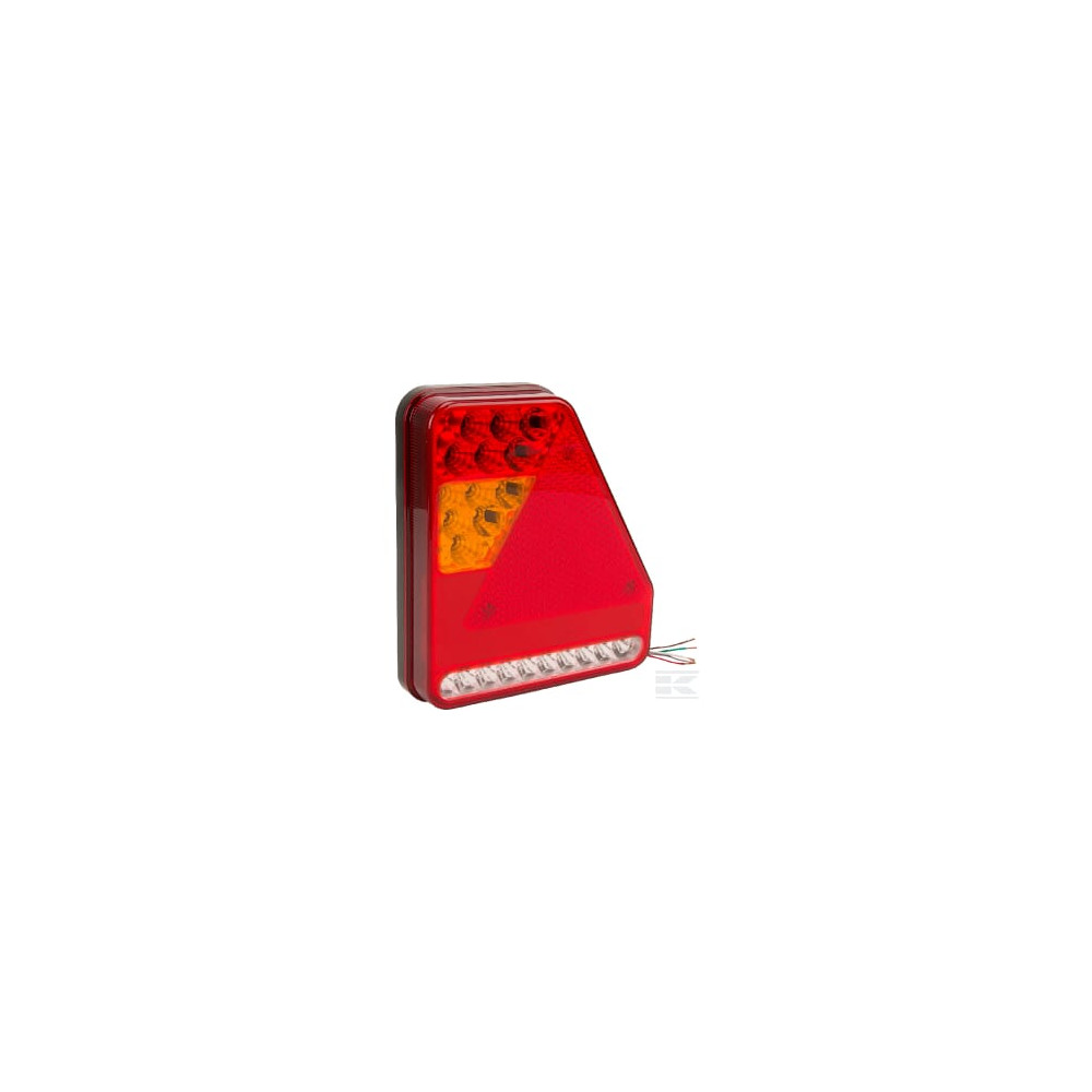 Aspöck 248400007 Feu arrière gauche rectangulaire, feu antibrouillard, 12V, rouge/transparent, à visser, 200x136x56mm, baïonn