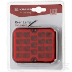 Kramp LA91263KR Feu antibrouillard LED, carré, 12-24V, rouge, 101x80,7x30mm