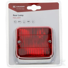 Kramp LA99370KR Feu antibrouillard carré, 12V, rouge, 85x52x75mm