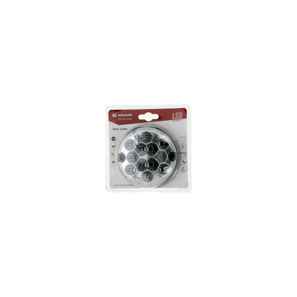 Kramp LA45020KR Feu arrière LED, rond, 12/24V, Ø 95mm