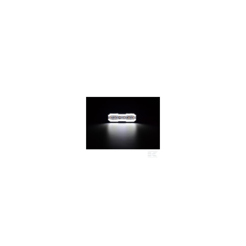 Kramp LA20165 Feu clignotant / feu de position avant LED, rectangulaire, 12/24V, orange/blanc, 129x41x14mm, 12/42 LED,Kramp