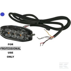Kramp LA20073B Feu de signalement LED, rectangulaire, 10/30V, bleu, 82x30x9mm, 3 LED's, Kramp