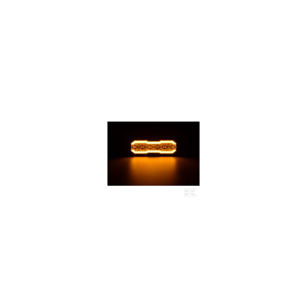 Kramp LA20164 Feu clignotant / feu de position latéral LED, rectangulaire, 12/24V, orange/orange, 129x41x14mm, 12/42 LED,Kram
