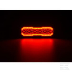 Kramp LA20162 Feu clignotant / feu de position arrière LED, rectangulaire, 12/24V, orange/rouge, 129x41x14mm, 12/42 LED,Kramp