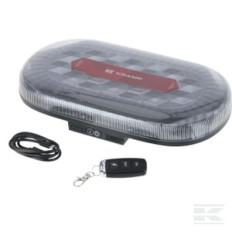 Kramp LA20160 Mini barre lumineuse LED rechargeable, avec télécommande, ambre, magnétique, 326x63x184mm, 48 LED haute puissan