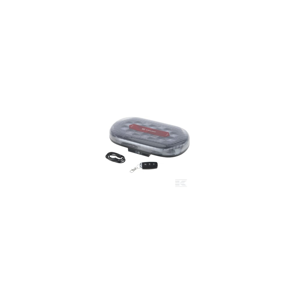 Kramp LA20160 Mini barre lumineuse LED rechargeable, avec télécommande, ambre, magnétique, 326x63x184mm, 48 LED haute puissan