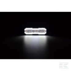 Kramp LA20163 Feu clignotant / feu de recul LED, rectangulaire, 12/24V, orange/blanc, 129x41x14mm, 12/42 LED,Kramp