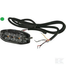 Kramp LA20073G Feu d'avertissement et clignotant LED, rectangulaire, 10/30V, vert, 82x30x9mm, 3 LED, Kramp
