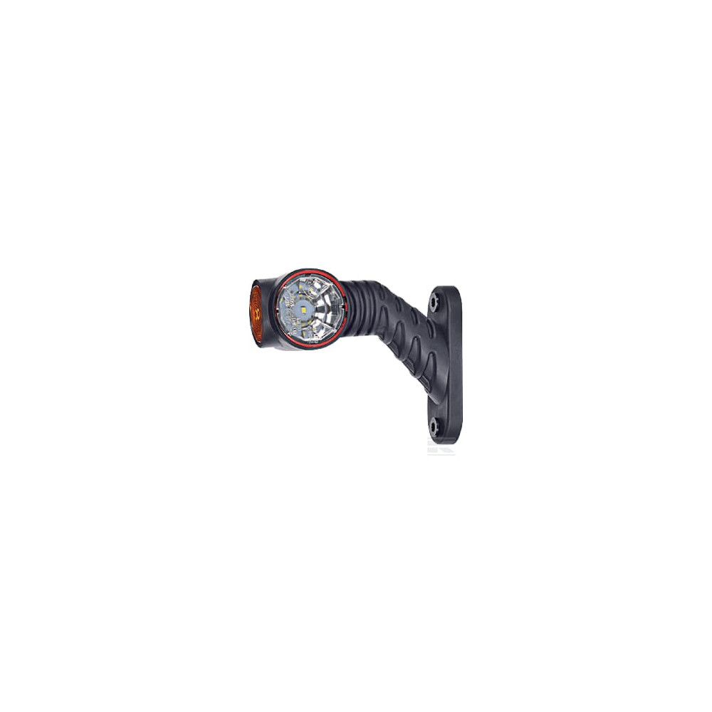 Kramp LA30017 Feu de gabarit droit LED, 0,7/1,4W, 12/24V, blanc/orange/rouge, 110x55x125mm, 3 LED, Kramp