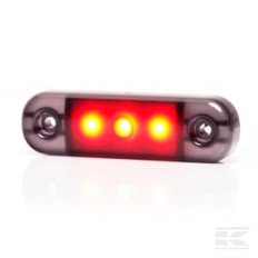 Kramp LA30097 Feu de gabarit arrière à LED, rouge, rectangulaire, 12-24 V, 84 x 24 x 10,4 mm