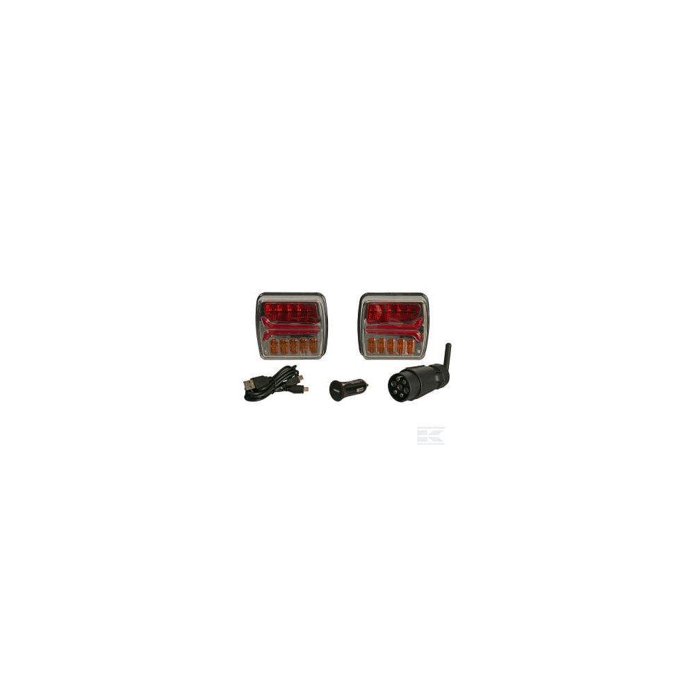 Kramp LA60035 Jeu de lumières sans fil LED, carré, 12V, Li-ion, magnétique, 110x103x7-pin, Kramp