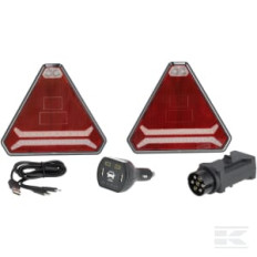 Kramp LA60050 Jeu d’éclairages sans fil LED, triangulaire, 12/24 V