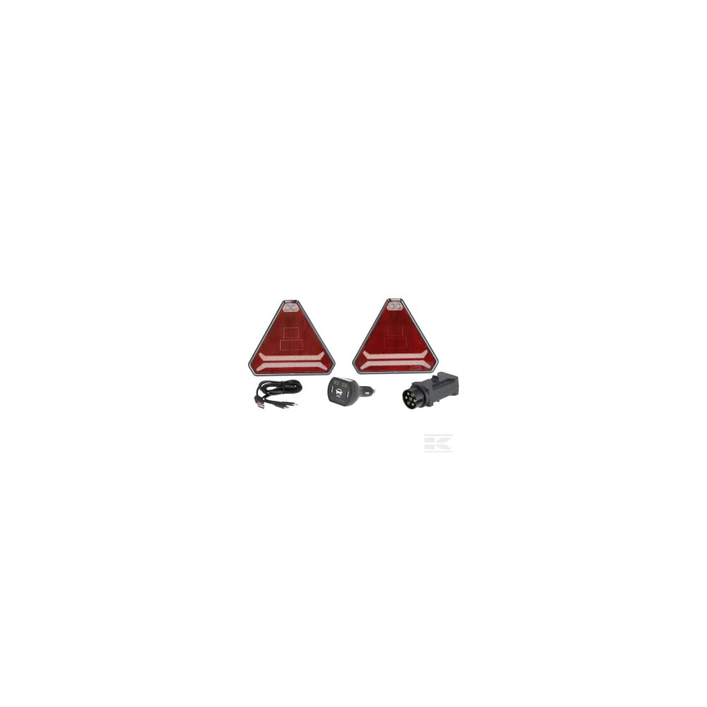 Kramp LA60050 Jeu d’éclairages sans fil LED, triangulaire, 12/24 V