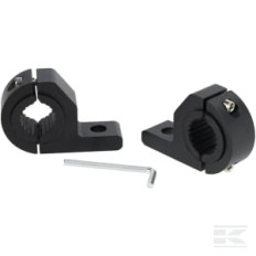 Kramp LA100BK09 Support de fixation pour éclairage de véhicule, collier de serrage de 30 mm pour tube, aluminium/acier inoxyd