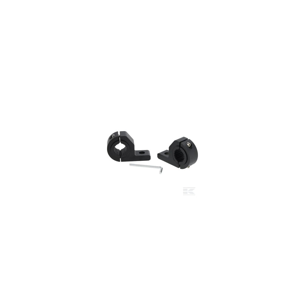 Kramp LA100BK09 Support de fixation pour éclairage de véhicule, collier de serrage de 30 mm pour tube, aluminium/acier inoxyd